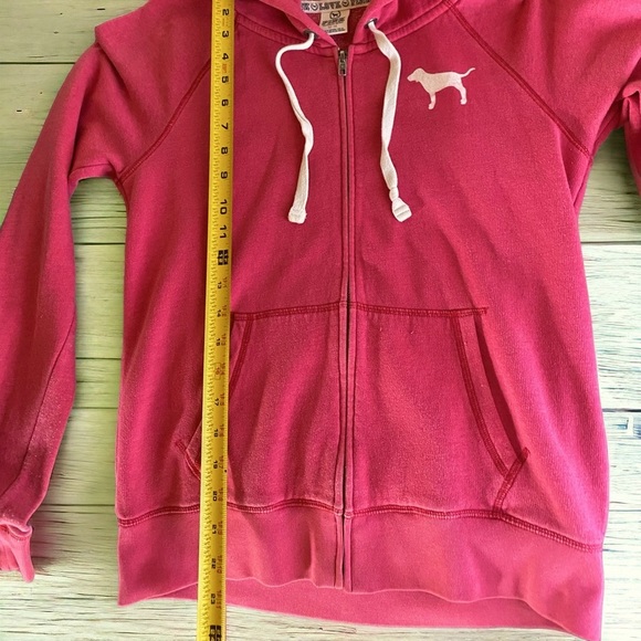PINK Victorias Secret Love Pink 1986 Zip Up Hoodie Sweatshirt Women’s Size Med - Picture 6 of 8